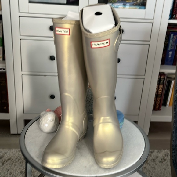 Hunter Shoes - HUNTER Women’s ORIGINAL Tall Boots Nebula Pale Gold Size Multiple Sizes